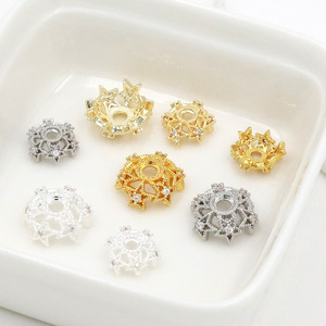 ทองแดงเคลือบทองและเงิน 14k ที่มีความคงทนของสีสูง ประดับด้วยเพทายแบบไมโครเซ็ต และดาวห้าแฉกประดับเพชรเต็มดวงแบบ DIY - Product Image 3