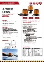 Faro di Segnalazione con Lente Ambra, LED R65 12V 24V, Certificato ECE SAE CA, LED Trasparente, Materiale Plastico Fumé, Prodotto in Cina