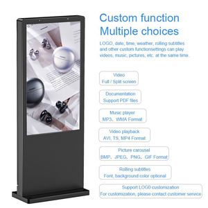 Écran d'affichage numérique extérieur <span class=keywords><strong>sur</strong></span> pied de 65 pouces, système d'exploitation <span class=keywords><strong>Android</strong></span>/Windows, écran LCD 4K, indice de protection IP65, kiosque en alliage d'aluminium, écran publicitaire - Product Image 3