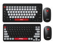 Desain baru kustom warna-warni 2.4G BT USB nirkabel Model ganda 78 tombol Keyboard dan Mouse Keyboard membran kombo