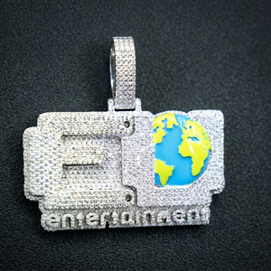 <b>Custom</b> <b>Name</b> Hip Hop Jewelry Iced Moissanite Pendant 925 Sterling Silver Handmade Enamel Wedding Gift - Product Image 1