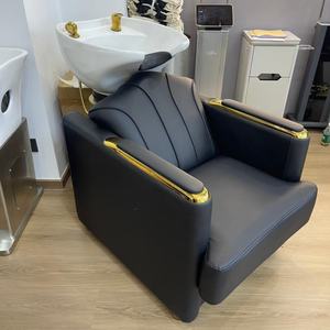 Chaise de salon de coiffure de haute qualité, personnalisable, avec bac de lavage, lit de lavage, chaise de shampooing noire - Product Image 2