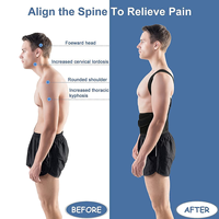 Corset Correcteur en Néoprène Redresse-Dos Réglable Appareil pour Posture Lombaires et Clavicule Soulagement de la Douleur
