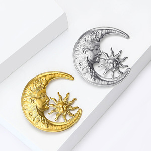 Broches de Luna y Estrella, Versión Coreana, Broche de Luna Esmaltado en Oro para Ropa de Mujer y Corsage - Product Image 3