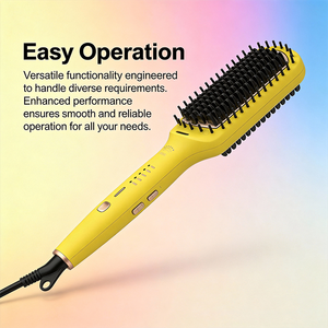 Brosse lissante ionique 2-en-1 professionnelle en bambou ultra-lisse pour usage domestique, <span class=keywords><strong>peigne</strong></span> électrique <span class=keywords><strong>anti</strong></span>-<span class=keywords><strong>poux</strong></span> tendance, vente en gros - Product Image 1