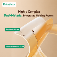 Babyfutur 300ml Biberon allemand en PPSU, conception intégrée double matériau, résistant aux rayures, ensemble cadeau pour le sevrage