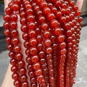 Đá Mã Não Đỏ 4/6/8/10/12/14Mm Đá Mã Não Đỏ Hạt Tròn Lỏng Lẻo Cho Vòng Đeo Tay Trang Sức Làm 15.5 "Trong Sợi - Product Image 6