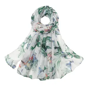 wholesale chiffon hijab thin printed scarf fashion sweet fresh muslim women bawal