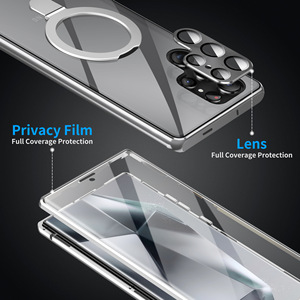 Nouvelle conception, support magnétique premium en aluminium, étui transparent à 360° pour S25 Ultra, étanche, antichoc, résistant aux chutes - Product Image 4