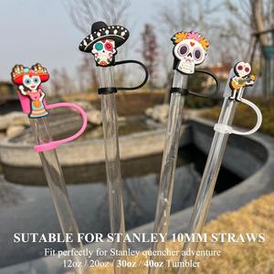 Adorno de paja para Stanley Cup Cubierta de paja mexicana Compatible con Stanley/Yeti 10mm Puntas protectoras de paja a prueba de polvo - Product Image 6