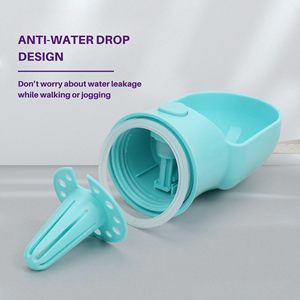 2 in 1 portatile pieghevole per animali domestici tazza di plastica in Silicone Eco Friendly viaggio cane bottiglia per bere con ciotola - Product Image 4