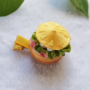 Lazos para el Cabello de Niña Pequeña, Lindos Lazos con Diseño de Comida de Dibujos Animados, Pinzas para el Cabello con Diseño de <span class=keywords><strong>Hamburguesa</strong></span> y Papas Fritas, Accesorios para el Cabello - Product Image 5