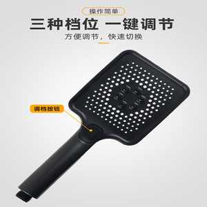 Cabezal de ducha de mano Royal Stan Large Square de seis cilindros con tres funciones, ducha de lluvia presurizada para el hogar y hoteles - Product Image 3