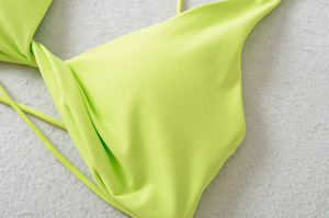Cnshell Twist Bikini Wear Beach Sexy <strong>Top</strong> <strong>Cross</strong> Back Sexy Build in Bra Thin String High Stretch Backless Triangle Swim <strong>Top</strong> - Product Image 4