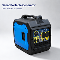 Générateur d'électricité portable à essence super silencieux 3KW / 50/60Hz / Léger / Utilisation domestique et en camping