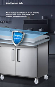 Réfrigérateur commercial NE-815 pour cuisine domestique, refroidi par air, 980L, affichage numérique, quatre portes vitrées, avec bacs - Product Image 2