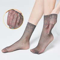 2023 été Sexy Transparent soie Nylon femmes chaussettes résille mince pure chaussettes