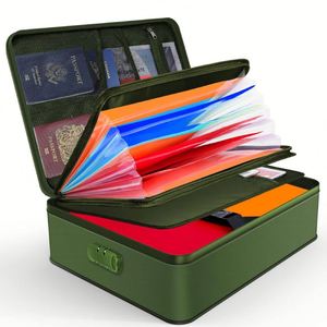 OEM Waterproof Fireproof Silica Gel <b>Document</b> Organizer Handle Portable File Bag Important <b>Documents</b> Filing <b>Storage</b> <b>Box</b> 7 - Product Image 1