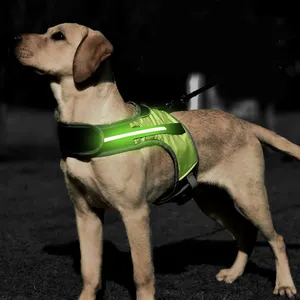 Luminous LED K9 Night Safety Reflective Glowing Flashing LED Dog Vest Harness