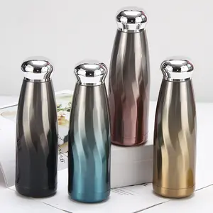 500ml double wall stainless steel unique water bottle keep warm cold bowling ball shape