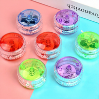 Yo-yo LED clignotant transfrontalier pour enfants, boule rotative lumineuse avec sangle en plastique et cordon de tirage, jouet pour enfants