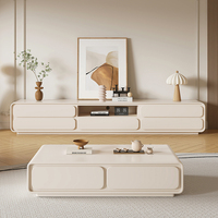 Meuble TV moderne pour salon, meuble TV design avec rangement, style nordique simple, meuble TV en bois et table basse