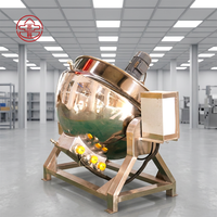 Cuve de mélange industrielle en acier inoxydable pour la transformation alimentaire, avec chauffage électrique et agitation, capacité 50L-500L, facile à utiliser