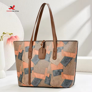 Sac fourre-tout grande capacité pour femme, style color-block, nouveau modèle, sac à main simple, rétro, décontracté, sacs bandoulière GZ RTS, commande mixte en gros - Product Image 2
