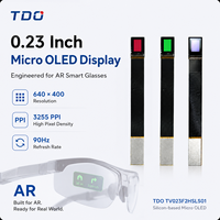 شاشة عرض OLED صغيرة ملونة بالكامل RGB بدقة 640x400 وسطوع 5000 شمعة/م2 بحجم 0.23 بوصة مع وحدة تحكم HD-MI لنظارات الواقع المعزز