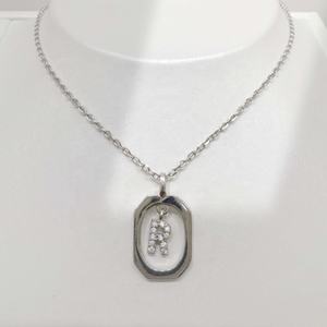 factory price plata 925 <b>silver</b> zircon <b>letter</b> pendant <b>necklace</b> fashion jewelry hip hop gold plated korean style charms <b>necklaces</b> - Product Image 5