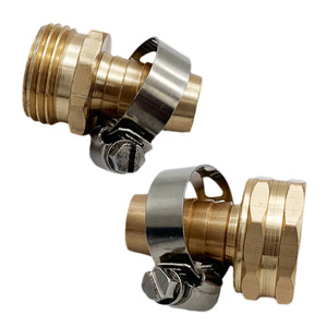 Connecteur de réparation de tuyau 5/8'' fileté en laiton pour fixation de tuyau d'arrosage de jardin, adaptateur de tuyau robuste en vrac - Product Image 4