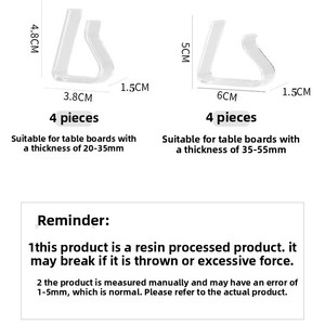 24 pinces de support de couverture de table coupe-vent pinces de <span class=keywords><strong>nappe</strong></span> transparentes transparentes pour activités intérieures et extérieures - Product Image 6