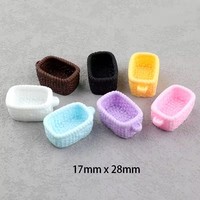 Offre Spéciale 3d miniature rond carré plateau assiette panier design supermarché maison de poupée bricolage résine cabochon