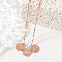Collier Pendentif Calligraphie Arabe Sabr Shukr Tawaakal en Acier Inoxydable, Bijou de Mode Islamique Musulman pour l'Aïd, Vente en Gros