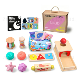 Giocattoli Educativi <span class=keywords><strong>Montessori</strong></span> in Legno per Bambini dai 3 Anni in Su - Toywoo YW-1015: Rainmaker Colorato, Palla Sensoriale e <span class=keywords><strong>Scatola</strong></span> dei Fazzoletti - Product Image 1