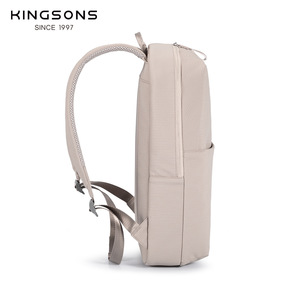 Kingsons Laptop <b>Backpack</b> Large Capacity Unisex Solid Color Casual Commute Travel <b>Backpack</b> <b>With</b> Laptop <b>Compartment</b> - Product Image 2