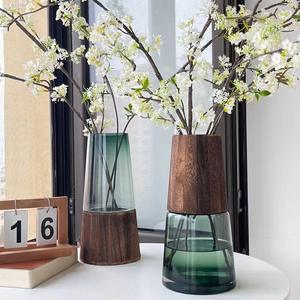 Arreglo floral de gama alta transparente de vidrio Rama larga Sauce nevado Rama seca dedicada Rama fresca Florero de sauce nevado - Product Image 1