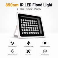 Lampu Sorot LED IR 850nm IP65 48W 32W 30W 20W 15W 8W 6W DC 12V AC 24V 220V CCTV Keamanan Penglihatan Malam Inframerah