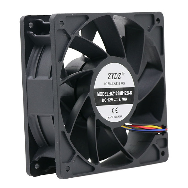 120mm 12V DC Electric Cooling Fan 1600 RPM 3W 30 CFM 64dB Silent with 4pin Connector Black Ball Bearing for Computer Cases