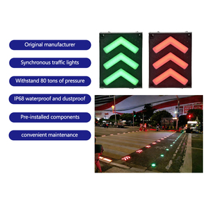 Luz de advertencia LED enterrada de aluminio, impermeable, con energía solar, sincronizada para cruces peatonales, con flecha roja y verde para <span class=keywords><strong>el</strong></span> suelo - Product Image 2