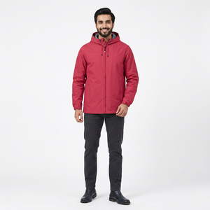 Veste Pull Patché Extérieure de Haute Qualité pour Hommes Anorak en Nylon à Demi-Zip Personnalisé à Capuche Veste Coupe-Vent pour Hommes - Product Image 1