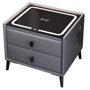 2026 Two <strong>Drawers</strong> Smart <strong>Sidetable</strong> Modern Nightstand with Wireless Charging Bluetooth Speaker and LED Lights for Bedroom Furniture - Product Image 4
