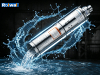 Pompe submersible à vis haute pression Rolwal QGD en acier inoxydable pour puits profond, moteur monophasé 7,5 CV, hauteur de refoulement 50 m, OEM