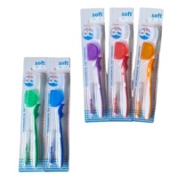 Ensemble de brosses à dents avec capuchon et brosse interdentaire orthodontique en forme de V, étui pour correction du tartre, nettoyage des dents, en plastique