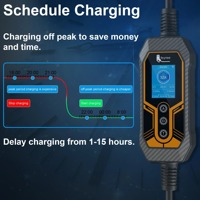 Cargador de Vehículos Eléctricos Feyree de 7kW Tipo 2, Monofásico, 32A, Ajustable, con Control por WiFi y Aplicación, Pantalla LCD, 264V, Portátil, con Adaptador