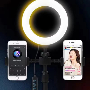 Soporte Doble para Teléfono con Anillo de Luz LED Blanco de 16 cm para Selfies, Trípode Ajustable para Video, 3 Colores, Luz de 6 Pulgadas, Precio Económico, Gran Venta - Product Image 2