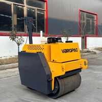 Compacteur vibrant à double tambour de 500 kg à moteur diesel/essence, mini-compacteur pour la réparation des routes en terre et en asphalte