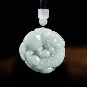Colgante de Jadeíta Natural de Myanmar con Diseño de Pixiu, Joyería para Mujer, Bestias Míticas, Estilo Chino, Regalo con Certificado de Tasación PX65 - Product Image 1