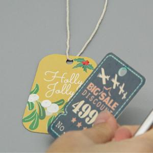 Tùy chỉnh Giáng sinh bao bì Quà Tặng treo thẻ với tên logo và chuỗi in trên letterpress phong cách giấy treo thẻ - Product Image 2