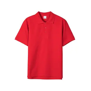 Kemeja katun OEM desain sendiri kaus Polo kustom baju pria motif layar grosir bersirkulasi kualitas tinggi
